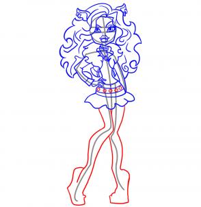 как нарисовать монстр хай Клодин Вульф карандашом