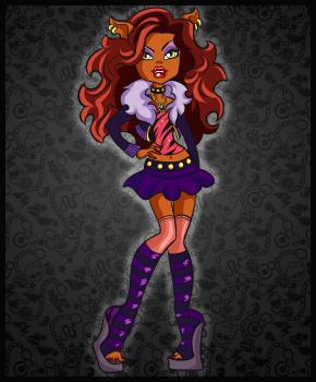 разукрашиваем рисунок клодин вульф из монстр хай